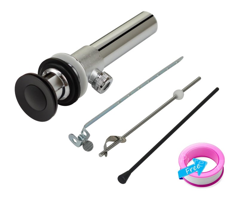 Purelux Bathroom Sink Drain Stopper Assembly with Lift Rod for Lavatory Faucet Vanity Sink, Matte Black Finish - Image 5